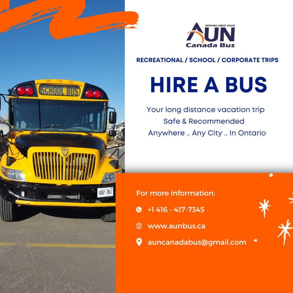 Hire Bus for Recreational, School & Corporate Trips - AUN Canada Bus