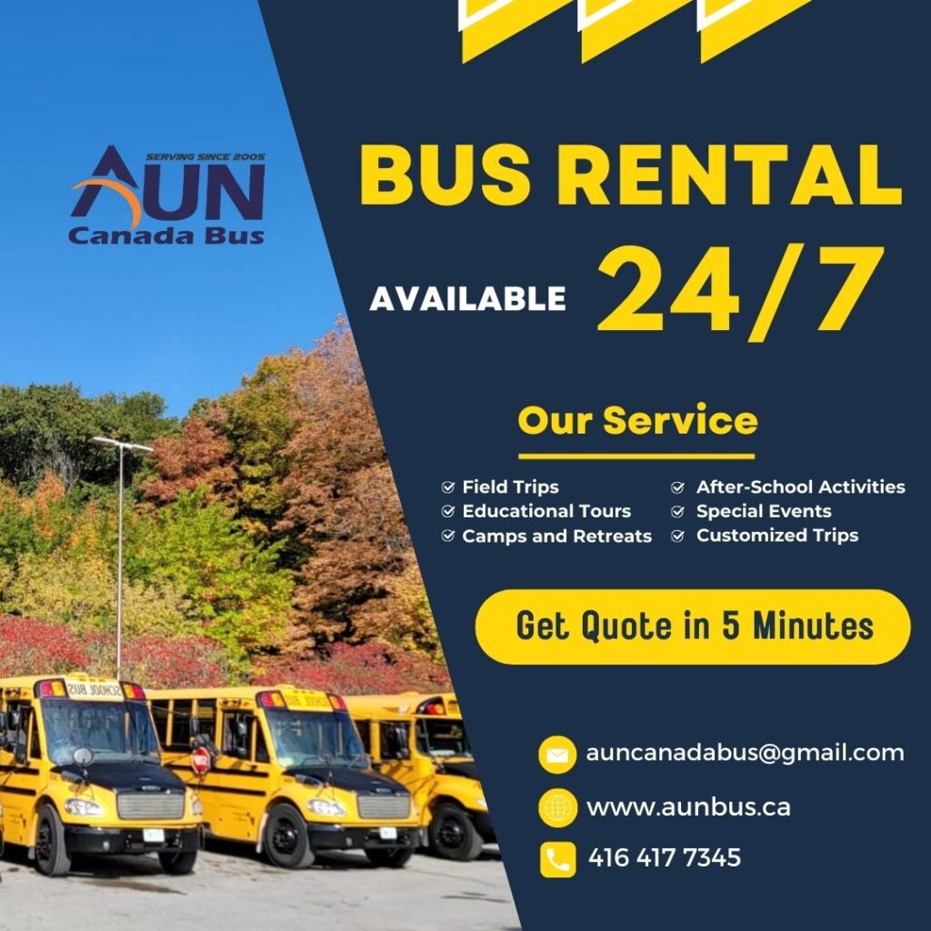 Bus for Rental Available 24/7 - Aun Canada Bus